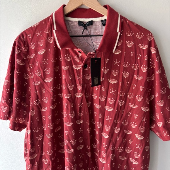 Ted Baker London Colves SS Printed Polo 100% cotton size 7 /US 3XL NWT - Picture 6 of 10